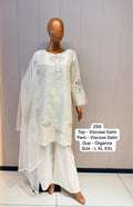 Ivory Viscose Satin Suit