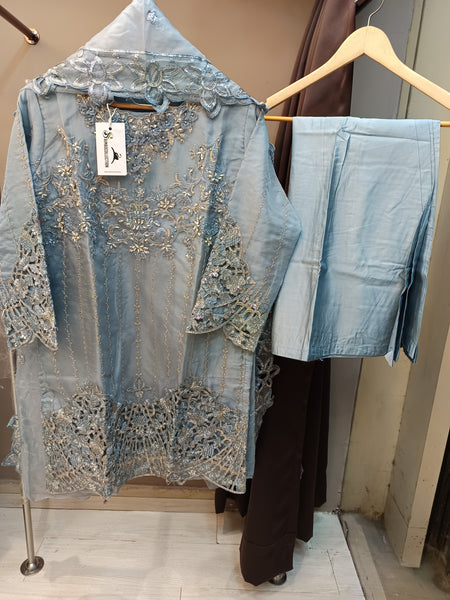 ORGANZA PARTYWEAR R-1349 Blue