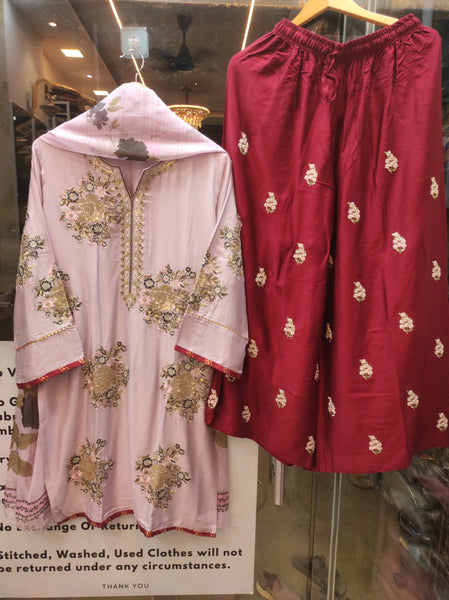 Ethnic Rayon Satin Suit | LILAC