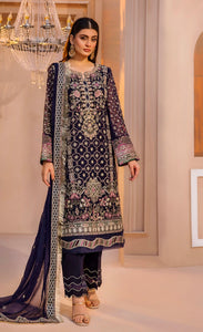 Embroidered Chiffon Design - 17