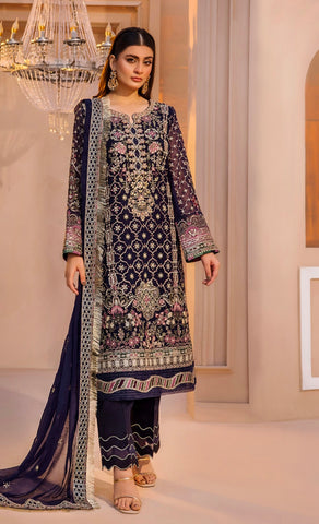 Embroidered Chiffon Design - 17