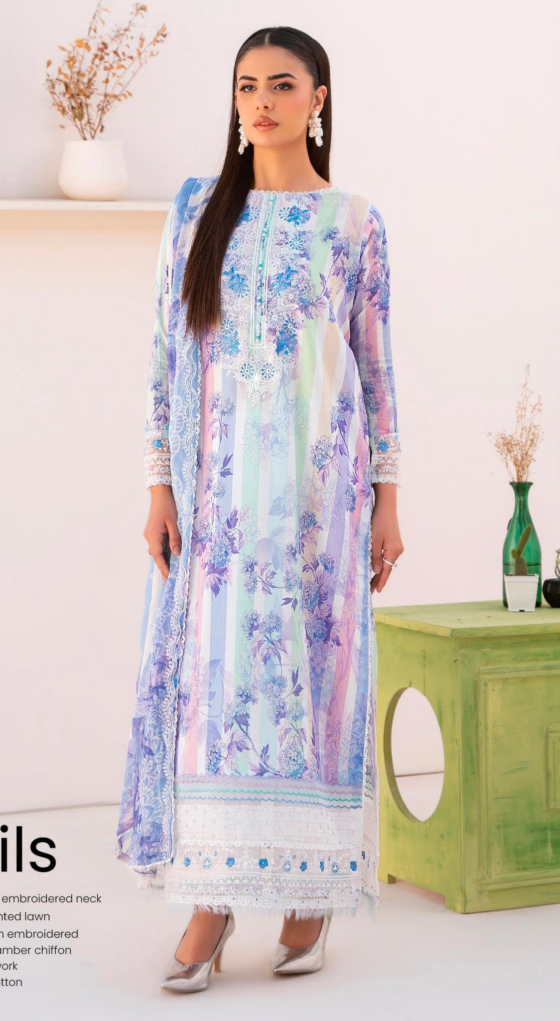 Embroidered Lawn Suit | GM006