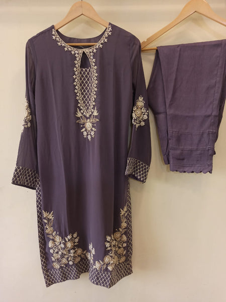 Mauve Purple Georgette Kurta Set