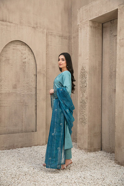 ZYLAH BY TAWAKKAL 3 Piece Un Stitched Suit - D-8525