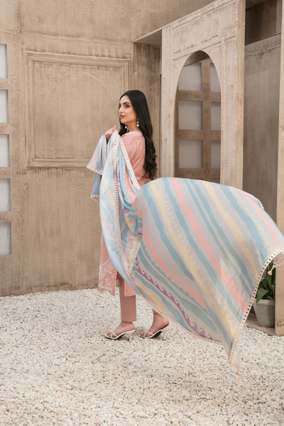 ZYLAH BY TAWAKKAL 3 Piece Un Stitched Suit - D-8524