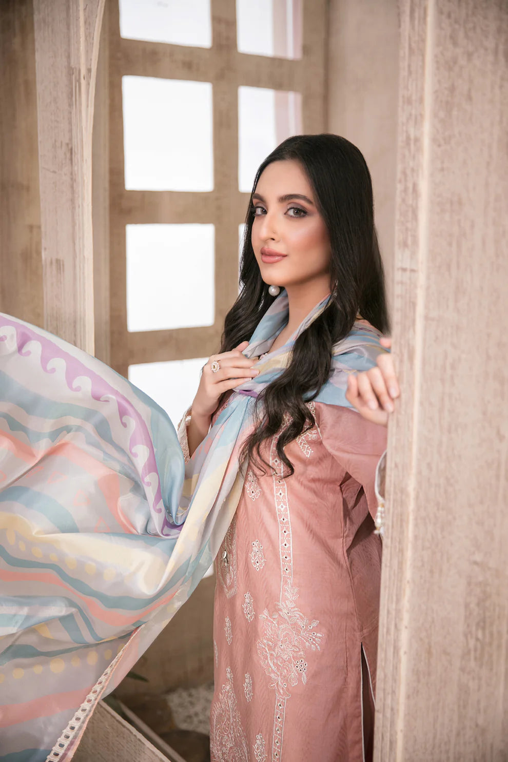 ZYLAH BY TAWAKKAL 3 Piece Un Stitched Suit - D-8524