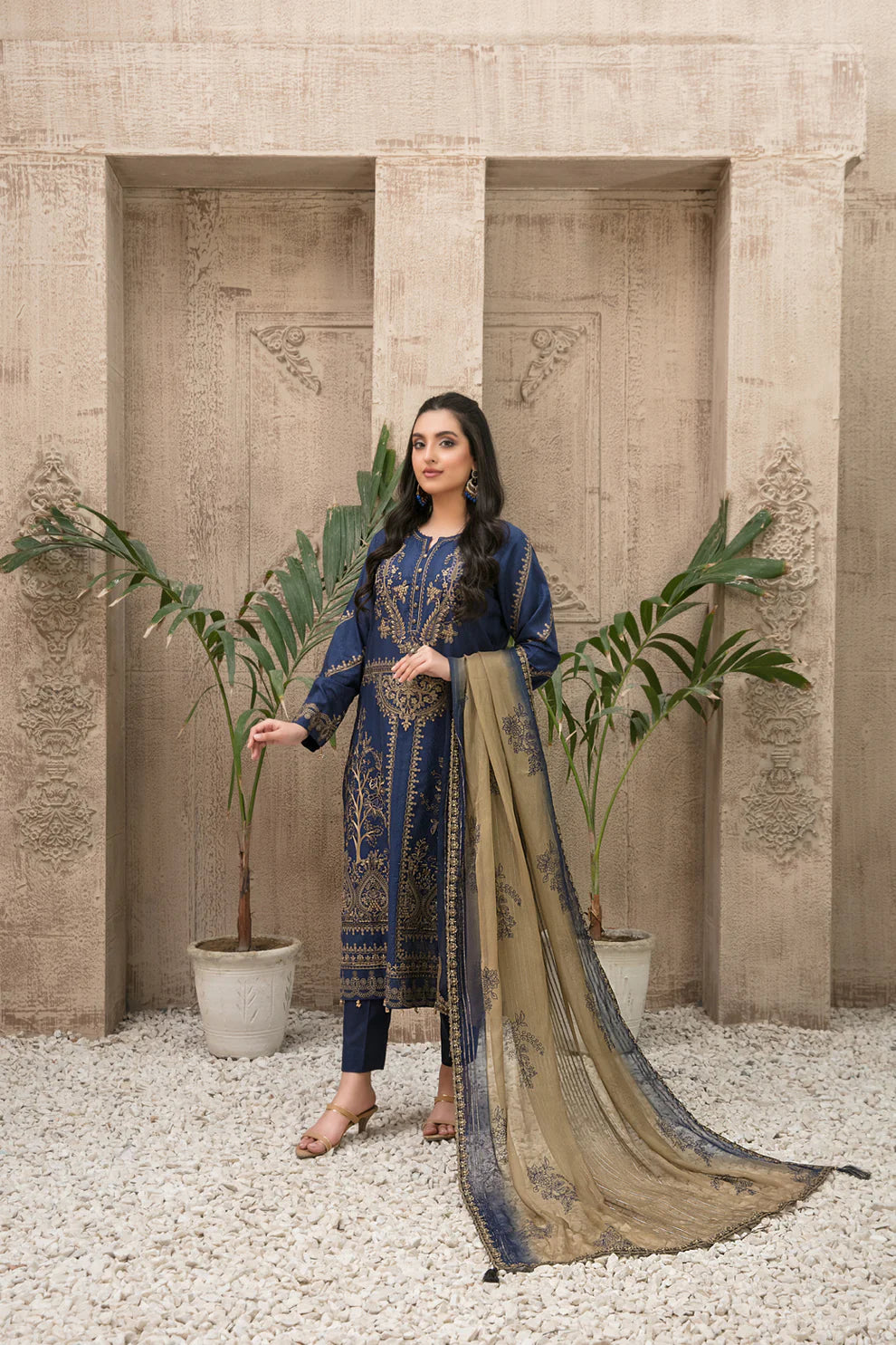ZYLAH BY TAWAKKAL 3 Piece Un Stitched Suit - D-8523