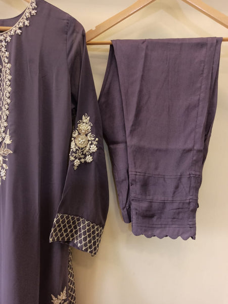 Mauve Purple Georgette Kurta Set