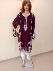 Wine Georgette Tunic