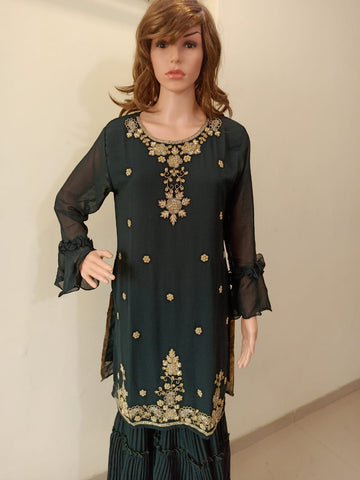 Bottle Green Garara Set