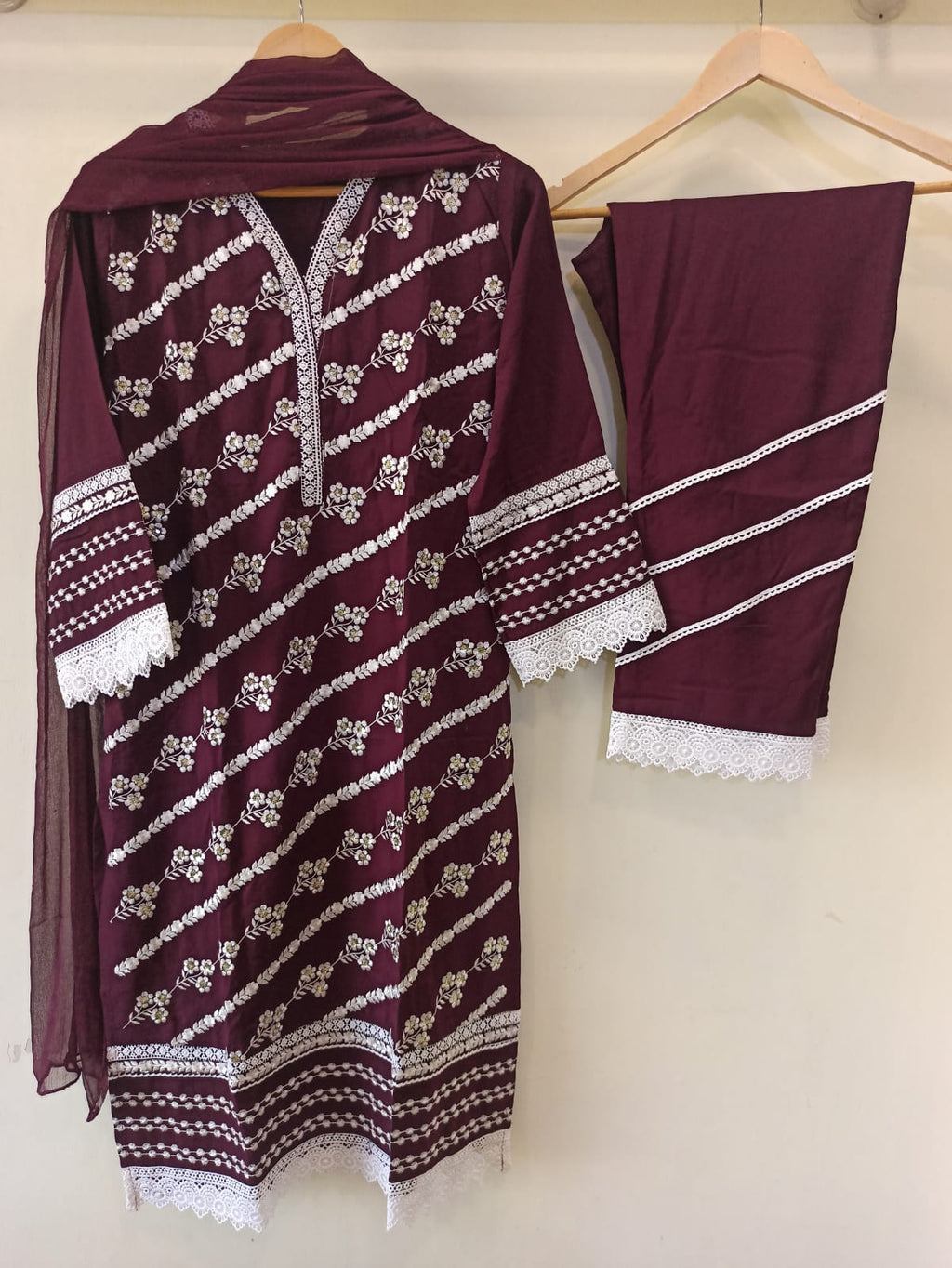 Wine Rayon Kurta set