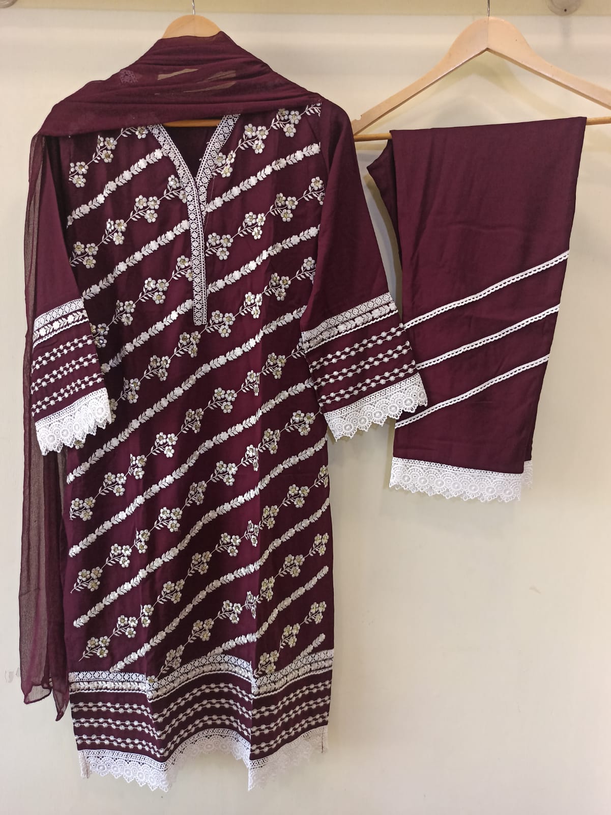 Wine Rayon Kurta set