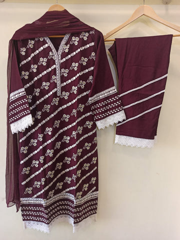 Wine Rayon Kurta set
