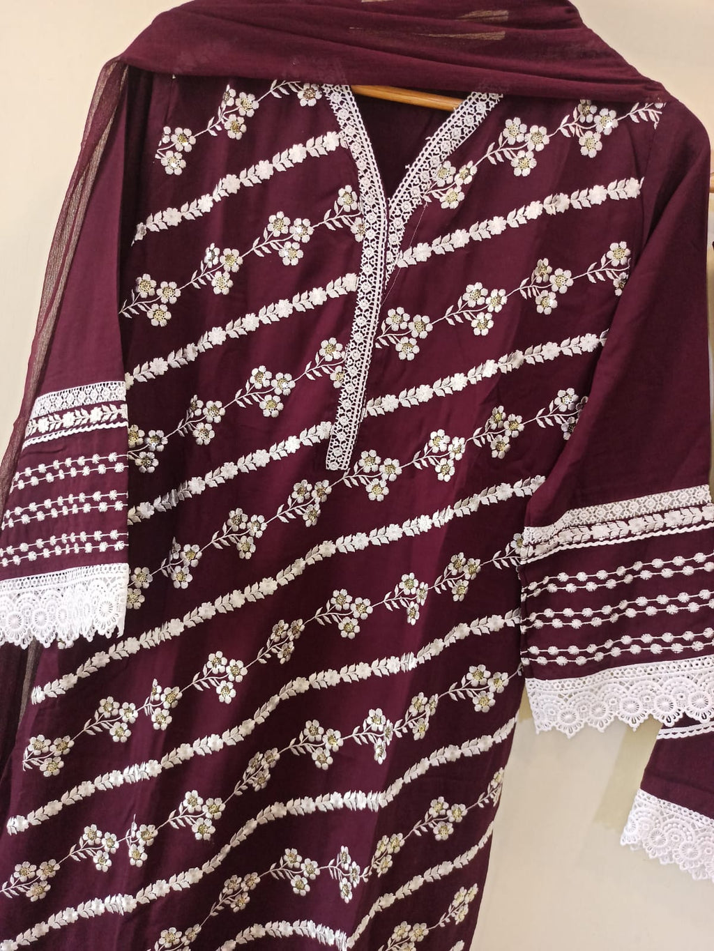 Wine Rayon Kurta set