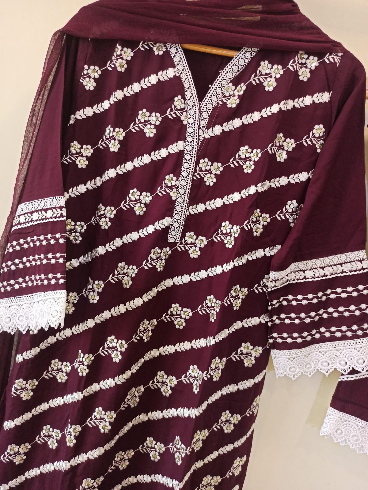 Wine Rayon Kurta set