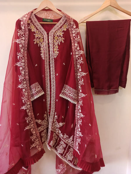 Bin Saeed Stitched Embroidered Chiffon