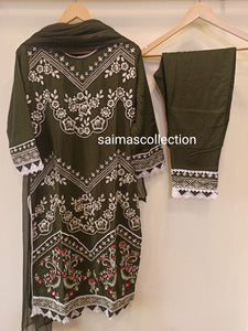 Mehendi Sequin work Embroidered Suit