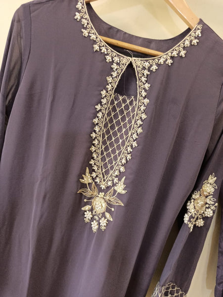 Mauve Purple Georgette Kurta Set