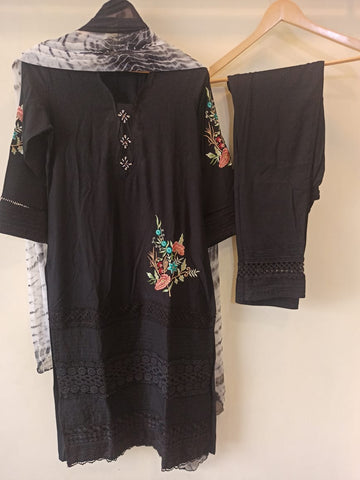 Black Embroidered Suit